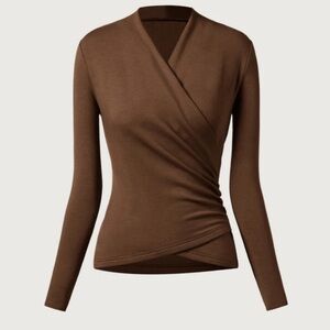 OGL Lite Warm Surplice Long Sleeve Top Sweet Hazelnut Size XL